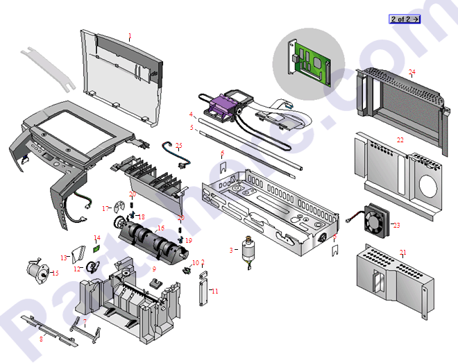 HP parts picture diagram for C2688-67011, C2688-67019, C2688-67063, C2688-67070, C2688-67037, C2688-67039, C2688-67040, C2688-67045, C2688-67046, C2688-67047, C2688-67055, C2688-67057, C2688-67053, C2688-67044, C2688-67054, C2688-67056, C2688-67070-R, C2688-67058, C2688-67083, C2688-67107, C2688-67045-R, C2688-67057-R, C2688-67012, C2688-67052